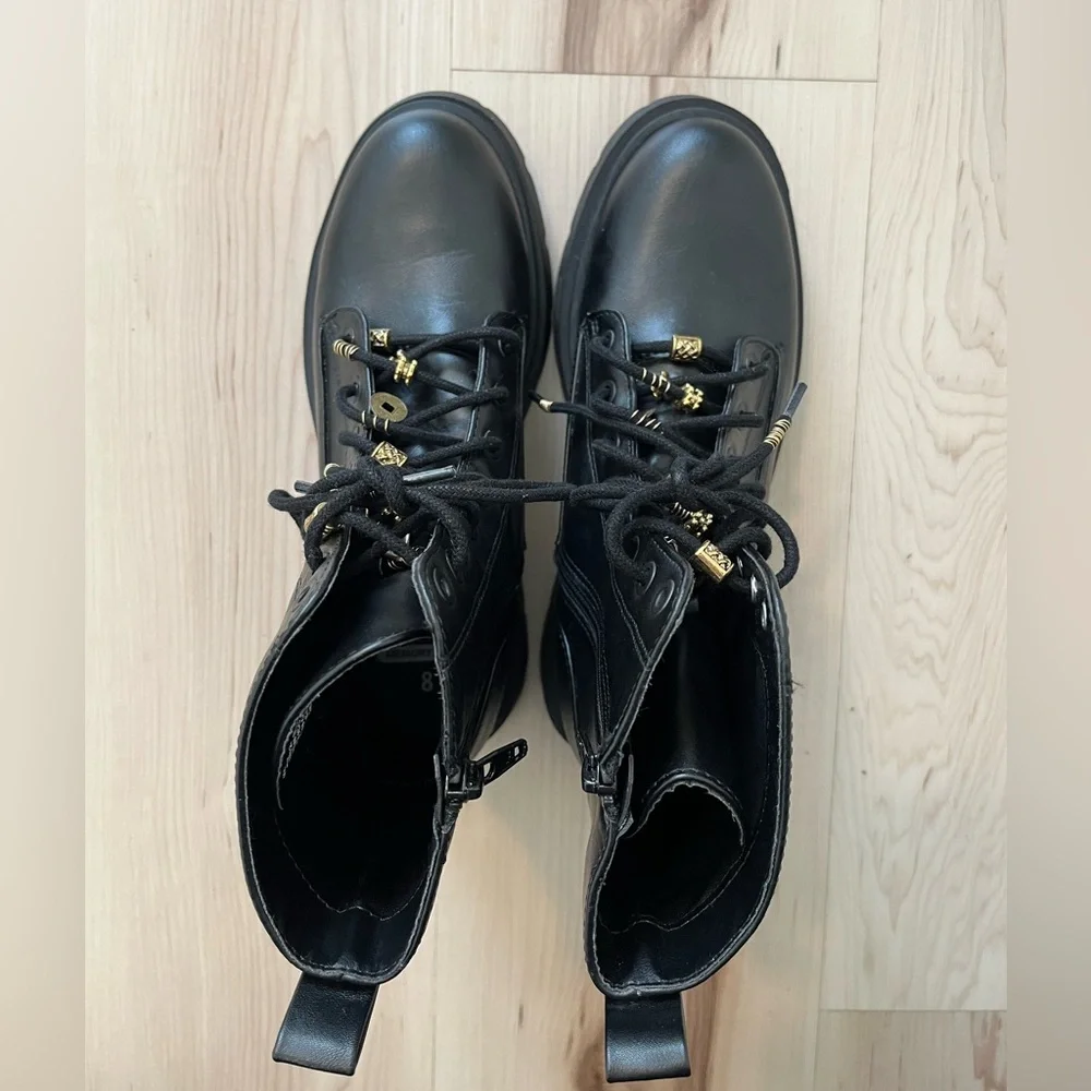 No Boundaries Gold Charm Lace Boots - Picture 3 of 9